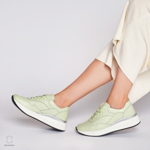 Pantofi Casual dama din Piele naturala Multicolor LF1234 VERDE - Img 4