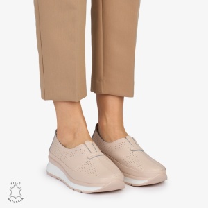 PANTOFI CASUAL Dama Piele Naturala USOR INALTA LF1050 Culoare: ROZ - Img 3