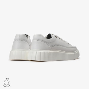Pantofi Casual de dama din Piele naturala cu talpa groasa LF0526 Alb - Img 3