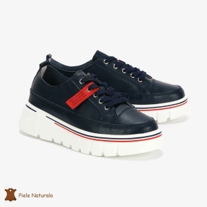 Pantofi Casual de dama din Piele naturala Interior confortabil LF0488 Bleumarin