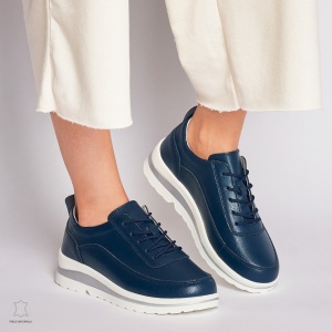 Pantofi casual de dama din piele naturala LF0002 BLEUMARIN