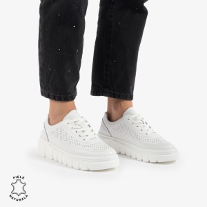 PANTOFI CASUAL DE DAMA DIN PIELE NATURALA LF0767 ALB