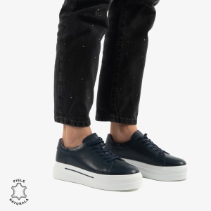PANTOFI CASUAL DE DAMA DIN PIELE NATURALA LF0769 navy - Img 3