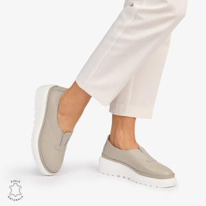 Pantofi Casual de dama din Piele Naturala LF0918 GRI