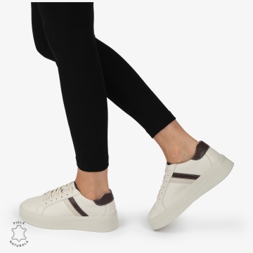 Pantofi CASUAL PIELE NATURALA cu linii decorative LF1270 Bej - Img 3