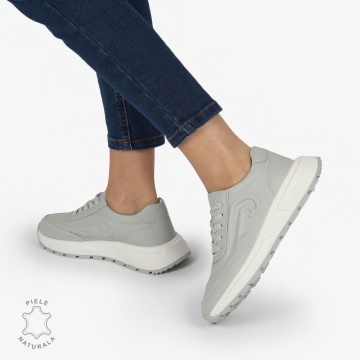 Pantofi casual piele naturala CU MODEL LATERAL LF1304 GRI - Img 2