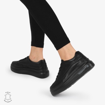 Pantofi CASUAL PIELE NATURALA LF1271 Negru - Img 3