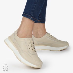 Pantofi casual piele naturala LF886 BEJ
