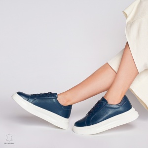 Pantofii casual de dama din piele naturală cu șiret comozi și versatili LF1447 - Img 4
