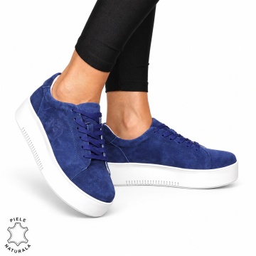 Pantofii casual din piele naturala INTOARSA CU SIRET LF1455 BEJ