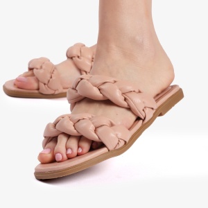 Papuci dama din Piele Ecologica roz LF0162 - Img 3