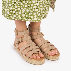 SANDALE Dama DIN PIELE ECOLOGICA INTOARSA LF1022 Culoare: khaki - Img 2