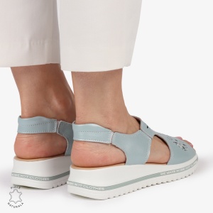 Sandale dama din Piele Naturala cu talpa Inalta LF0195 BARILA - Img 3