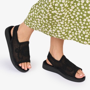 SANDALE dama DIN TEXTIL CU MODEL LF1017 Culoare: NEGRU