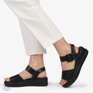 SAndale DAMA SPORT DIN PIELE NATURALA CU INCHIDERE CATARAMA LF1411 NEGRU