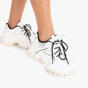SNEAKERS DAMA din PIELE ECOLOGICA SI PANZA CU DUBLU SIRET LF0838