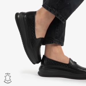 BALERINI dama din Piele Naturala LF0861 NEGRU