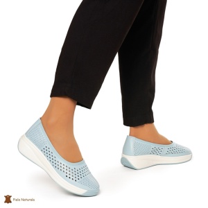 Balerini Dama Piele Naturala Slip-on LF0076 ALBASTRU - Img 2