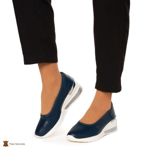 Balerini Dama Piele Naturala slip-on LF0082 NAVY