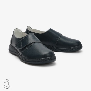 Mocasini dama din Piele naturală LF0017 Bleumarin - Img 2