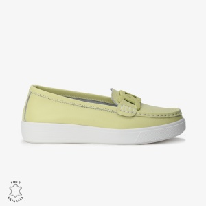 Mocasini Dama Piele Naturala cu talpa plata LF0206 GALBEN - Img 2