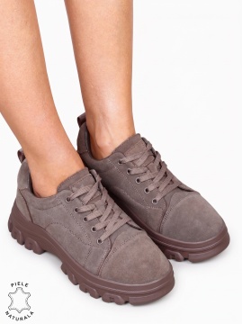 Pantofi casual confortabili din piele naturală LF1818 Maro