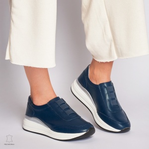 Pantofi Casual dama din Piele naturala CU INCHIDERE ELASTIC LF1233 BLEUMARIN