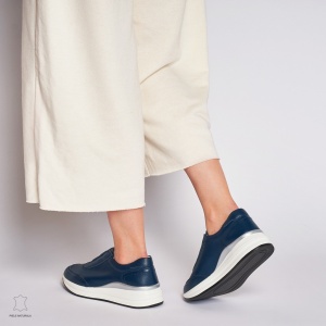 Pantofi Casual dama din Piele naturala CU INCHIDERE ELASTIC LF1233 BLEUMARIN - Img 4