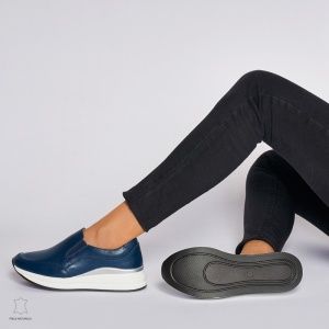 Pantofi Casual dama din Piele naturala CU INCHIDERE SLIP-ON LF1235 NAVY - Img 4