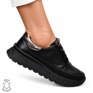 Pantofi Casual DAMA din PIELE Naturala cu model pe talpa LF1524