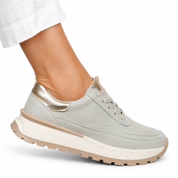 Pantofi Casual DAMA din PIELE Naturala cu model pe talpa LF1524 BARILLA - Img 2