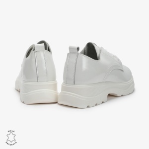 Pantofi casual dama din Piele naturală lacuiti LF0110 ALB - Img 3