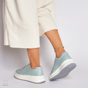 Pantofi casual dama din piele naturala LF0006 ALBASTRU - Img 3