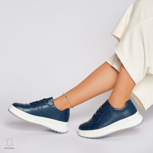Pantofi casual dama din piele naturala LF0006 BLEUMARIN