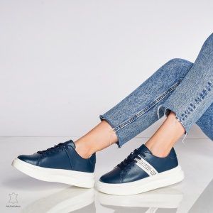 Pantofi Casual dama din Piele naturala LF0047 Bleumarin - Img 2