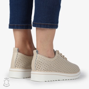 Pantofi casual dama din Piele naturală LF0113 BEJ - Img 4