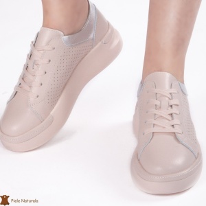 Pantofi Casual Dama din Piele naturală LF0117 ROZ - Img 3