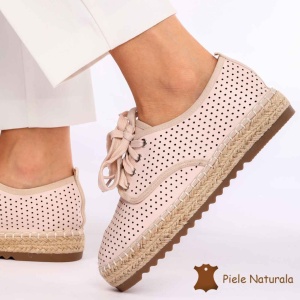Pantofi casual dama din Piele naturală LF0153 ROZ