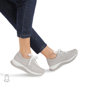 Pantofi Casual dama din Piele Naturala LF0855 GRI