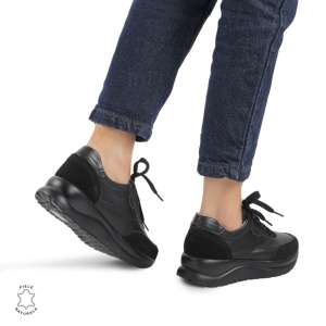 Pantofi Casual dama din Piele Naturala LF0855 NEGRU - Img 3