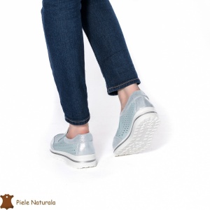 Pantofi Casual dama din Piele naturala LF0860 ALBASTRU - Img 3