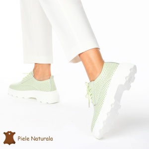 Pantofi Casual Dama Piele naturală LF0207 VERDE - Img 2