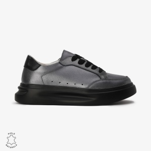 Pantofi Casual de dama din Piele naturala cu talpa groasa LF0521PEWTER - Img 2