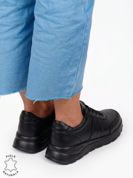 Pantofi casual sport damă din piele naturală LF1812 Negru - Img 3
