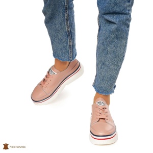 Pantofi DAMA DIN PIELE NATURALA LF0972 CULOARE : ROZ - Img 2