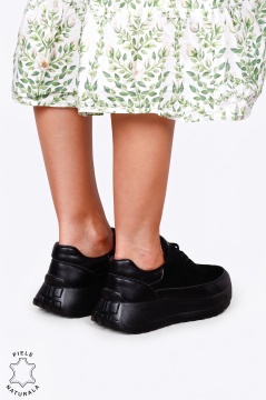 Pantofi sport damă din piele naturală cu finisaje premium LF1814 Negru - Img 2