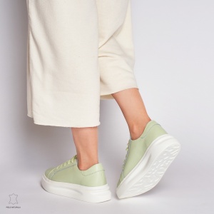 Pantofii casual de dama din piele naturală cu șiret comozi și versatili LF1447 - Img 4