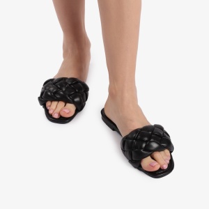 Papuci dama din Piele Ecologica negre LF0151 - Img 2