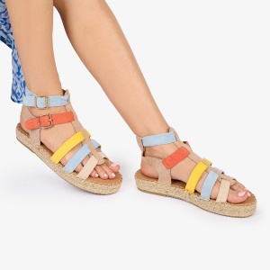 SANDALE Dama DIN PIELE ECOLOGICA INTOARSA LF1022 Culoare: ALBASTRU - Img 2