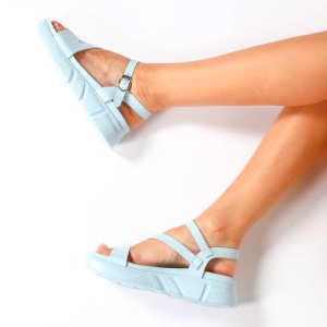 Sandale dama din Piele Ecologica LF0211 Albastru